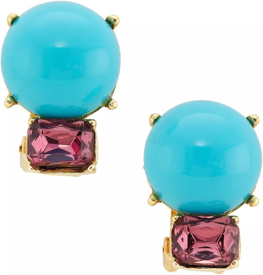 Kenneth Jay Lane Resin & Glass Crystal Clip-On Earrings