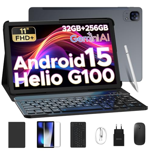 DOOGEE Tab E3 Android 15 AI Tablet mit Tastatur, Helio G100, 32GB + 256GB (2TB TF) Tablet 11 Zoll FHD+ 8800mAh Tablets m...