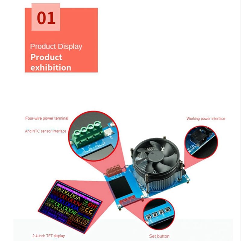 DTL150 4-Wire Battery Capacity Tester Electronic Load Power Tester Discharge Meter 150W 20A US Plug EU Plug - (Type: A)