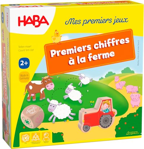 HABA - Mes Premiers Jeux – Premiers Chiffres à la Ferme - Apprendre à Compter - Jeu de société Enfant - Jeu coopératif et éducatif - 2 Ans + - 305879