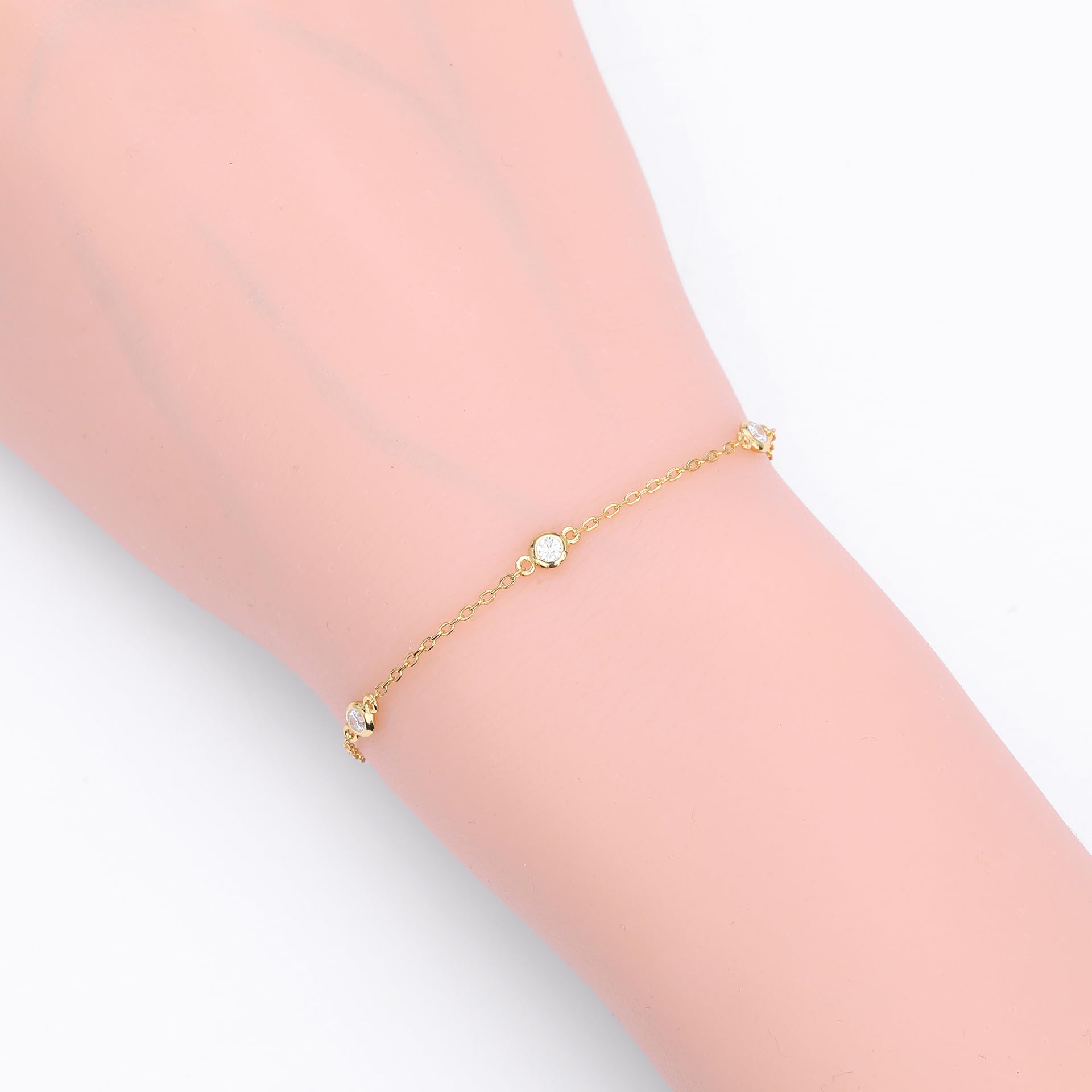 Pulseras De Plata Ley 925 Para Mujer，Pulsera De Cadena Fina De Plata De Ley S925 De Alta Gama Con Hebilla De Resorte Ajustable, Joyería Energética Para Mujer.