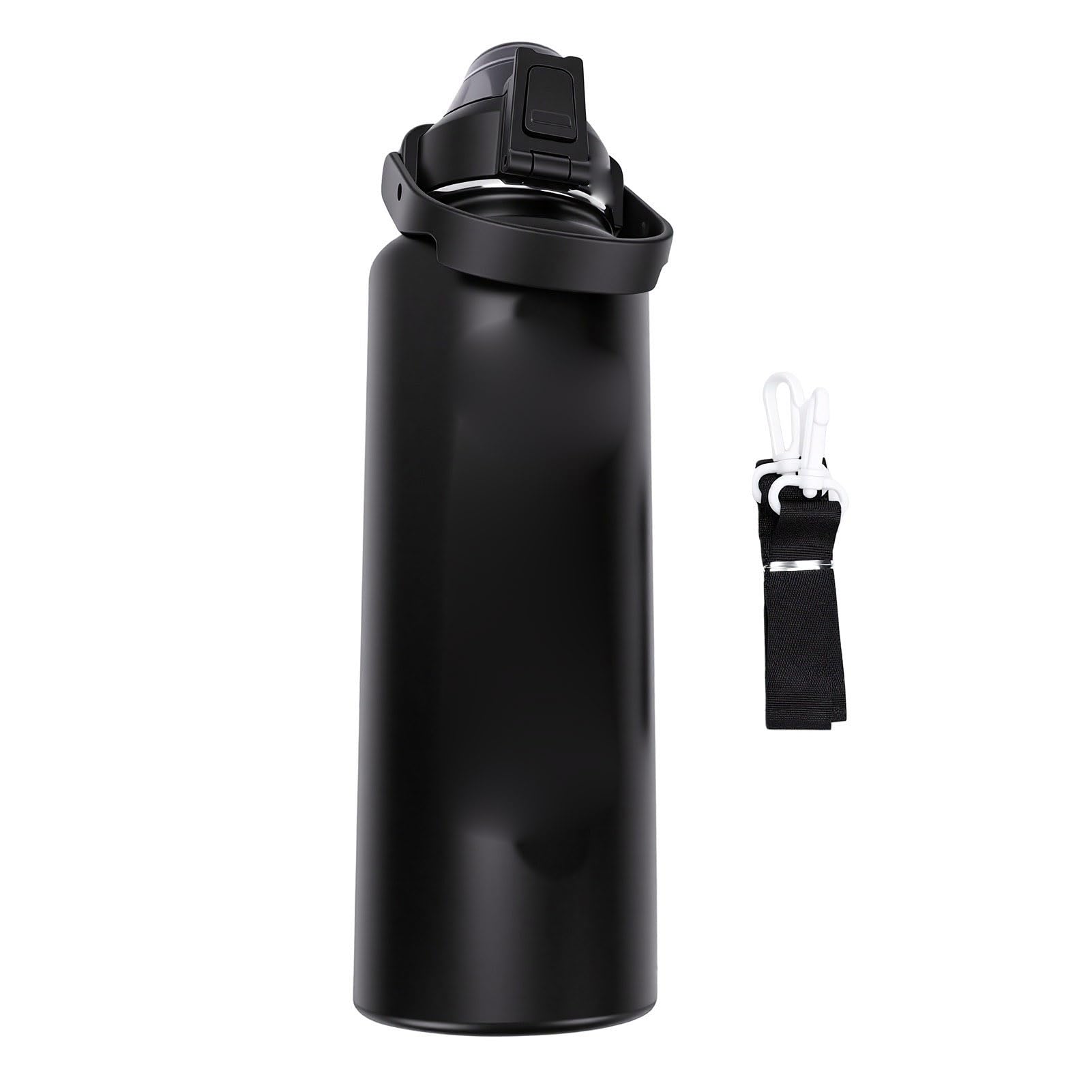 Sorandy Botella de Agua Aislada 2000ml con Tapa a Prueba de Fugas (BLACK)