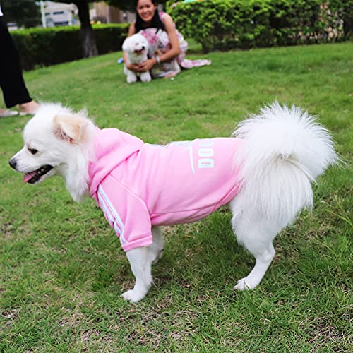 QiCheng&LYS Hunde Hoodie,Kleine Hunde Strickpullover Wintermantel Für Kleine Hunde (Rosa, XS)