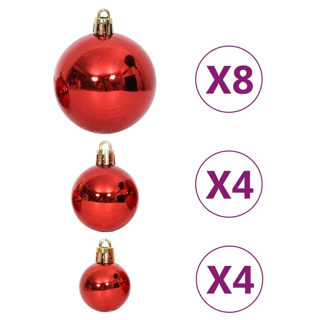 Furniture Item home - Set di 64 palline di Natale, colore: rosso e bianco