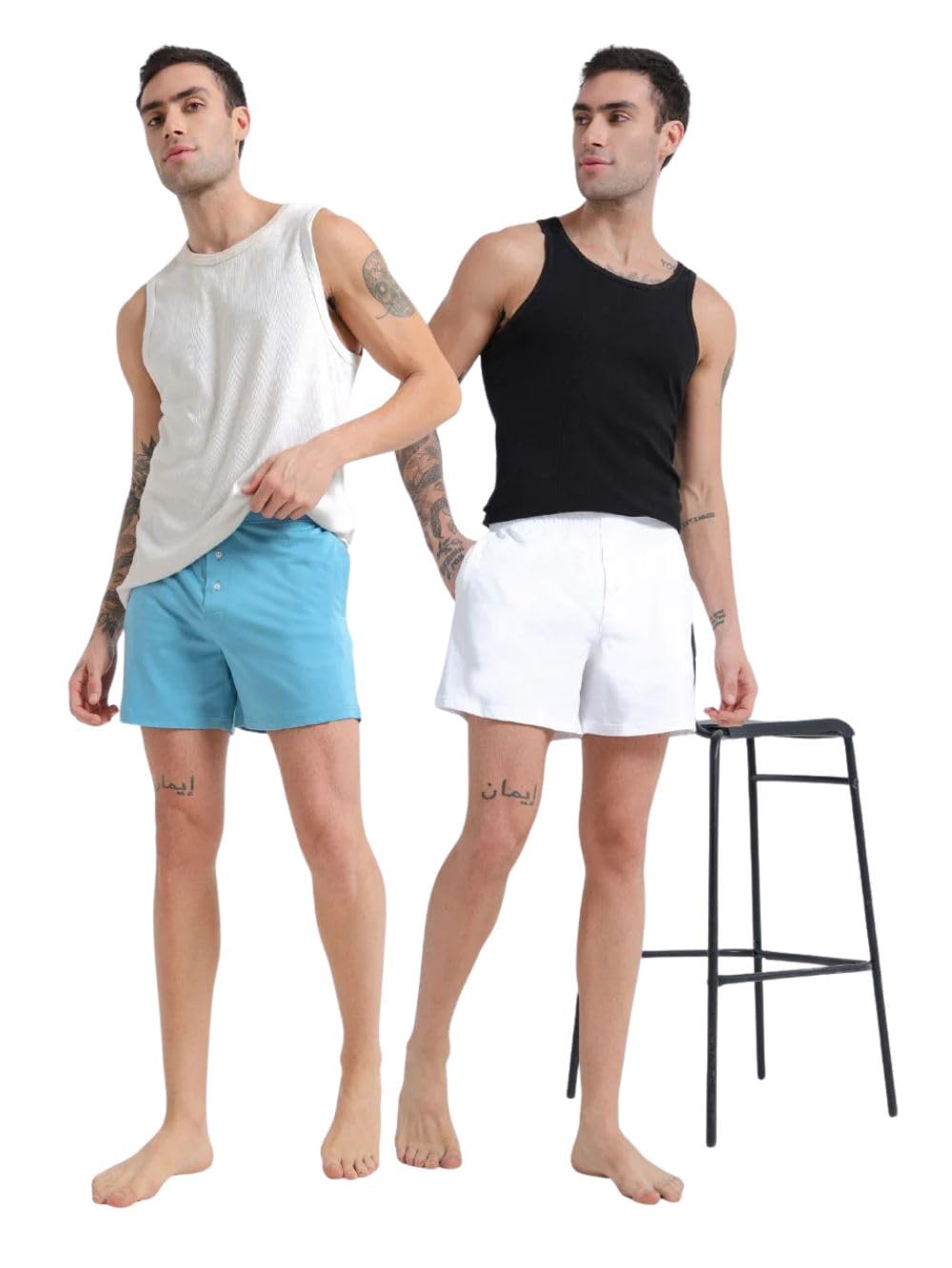 Wine and White Organic Cotton Regular Boxer for Mens - Pack of 2-image-0