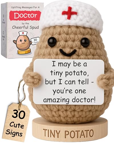 Doctor Gifts - Handmade Crochet Potato Doll with 30 Cute Appreciation Signs for Doctors -...