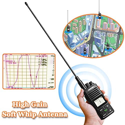 15.1 Inch Whip Long Antennas For Samcom Two Way Radio, 20 Watt Dual Band Vhf(136-174)/Uhf (400-470Mhz) Sma - Female Thread Antenna For Fpcn10A Fpcn30A 2 Way Radio Walkie Talkies, 6 Pcs #TOP5
