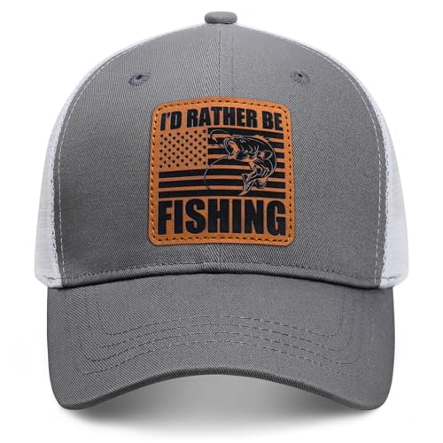 Image of Fishing Hat Fishing Gifts for Men Bass Fish Flag Gear Accessories Stuff Trucker Hat Snapback Baseball Cap