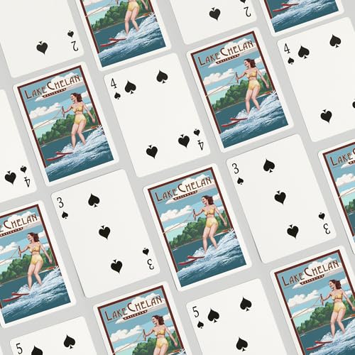 Juego de 52 cartas estilo póker Lake Chelan miniatura 4