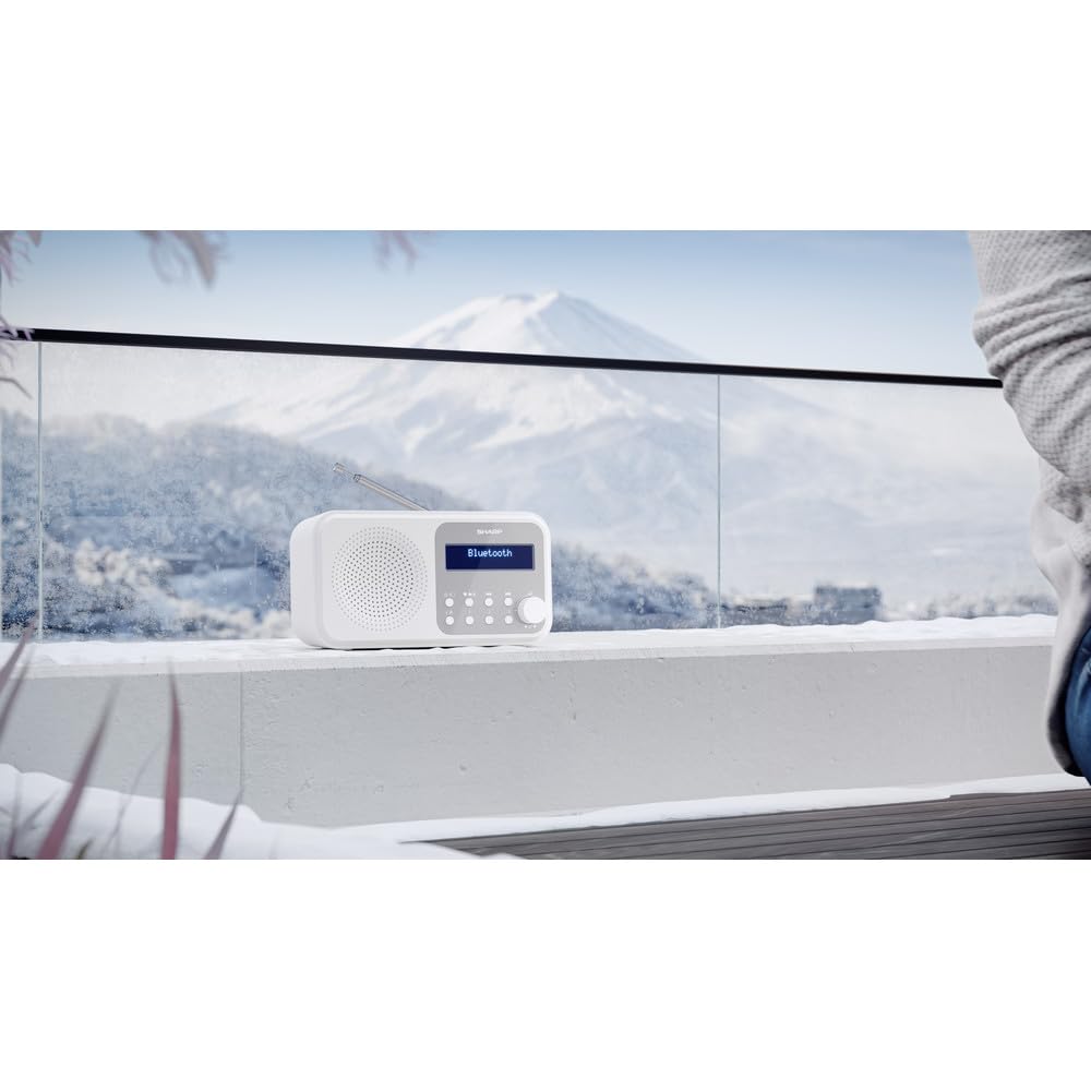 SHARP DR-P420 (WH) Radio numérique Portable Tokyo (Dab/Dab+/FM avec RDS, Bluetooth, USB ou Piles) Blanc