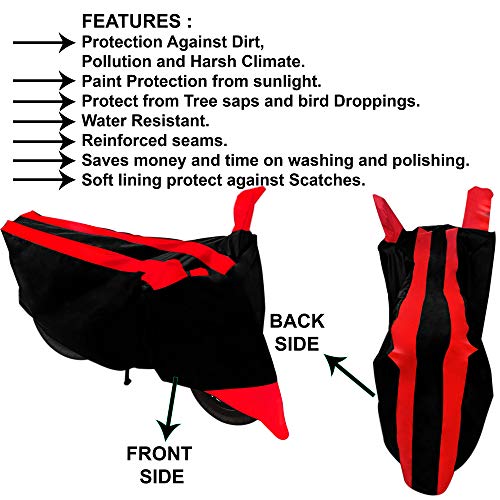 Image of Kandid Red & Black Bike Body Cover Polyester Fabric 8112