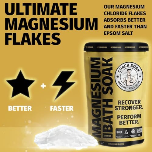 Coach Soak Magnesium Flakes Bath Soak - Absorbs Faster Than Epsom Salt Bath Soak for Pain - Recovery Bath Salts with Dead Sea Salt, 21 Minerals and Essential Oils (Energizing Citrus) - Image 5