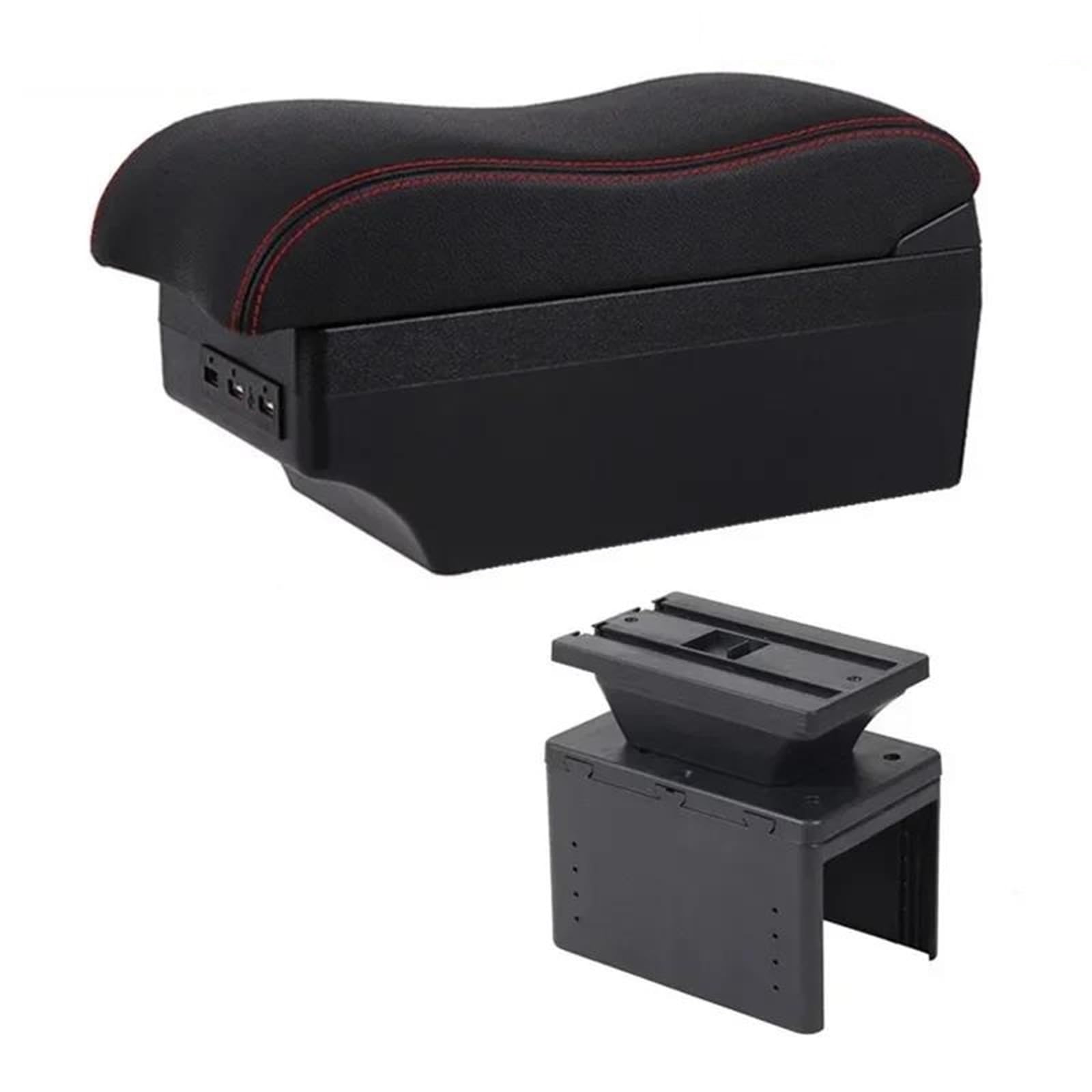 Dtsgcx E2 Red Line For Hyundai I20 2021-2024 Car Armrest Interior Modification Center Storage Box Retrofit Parts(E2 Red Line)