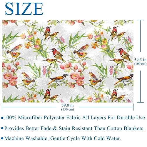 Couverture douce oiseau exotique camélia rose contre le froid