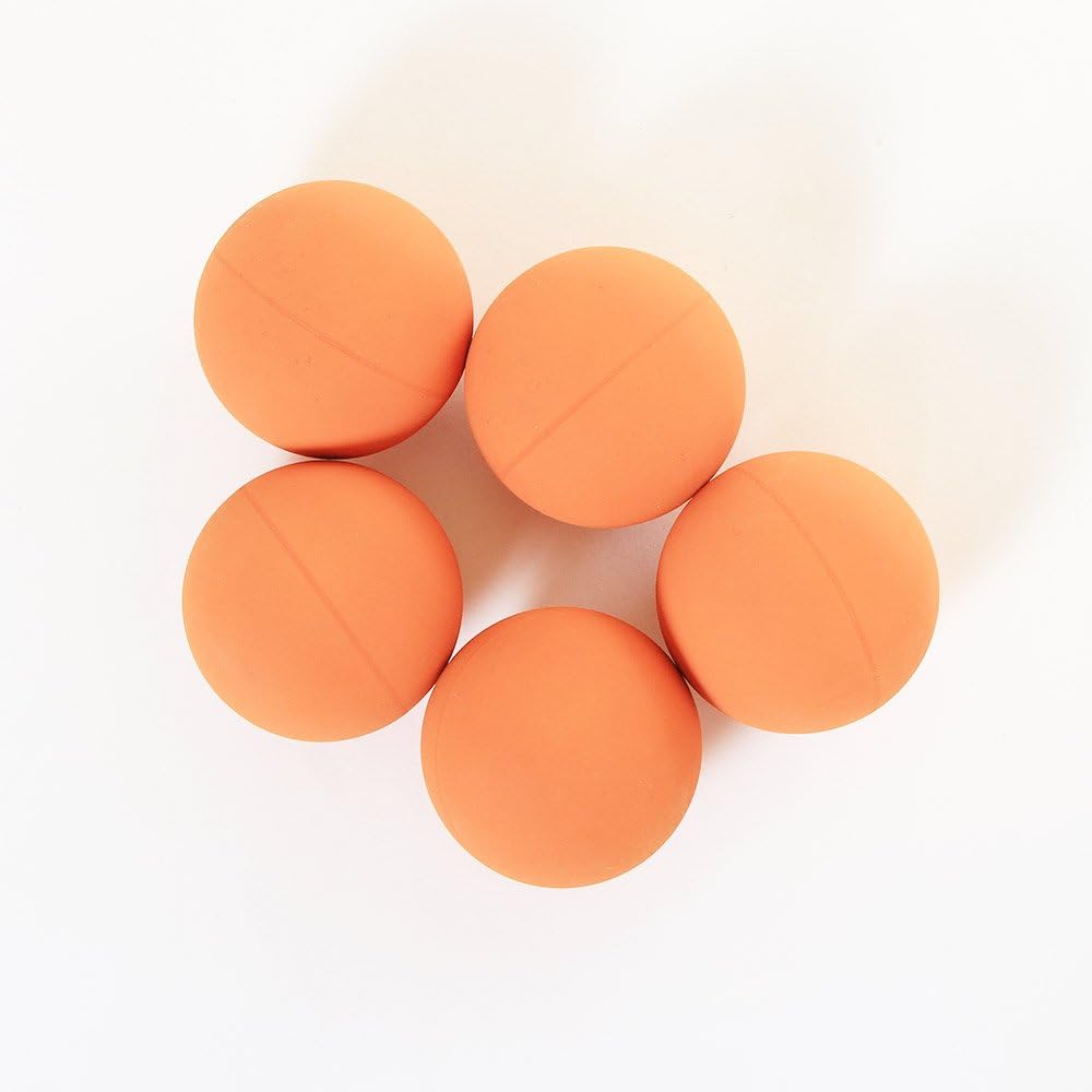 Arospa Colorful Super Bouncy Rubber Dog Fetch Ball 5 Colors/Pack (Orange)