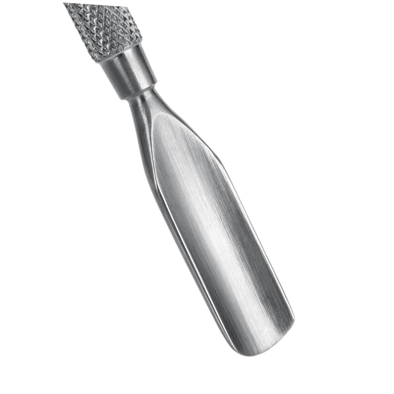 PLAFOPE Ergonomic Nail Cuticle Pusher Silver Exfoliating Scrub Stick Nail Cleaning Tool Dead Skin