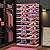 CIMLORD 9-Tier Foldable Shoe Rack for Closet Entryway 18-36Pairs, Stackable Clear Shoe Storage Boxes Organizer With Door Plastic Shoe Cabinet Bins with Lids Shoes Shelf Easy Assembly Large?Black-pink?