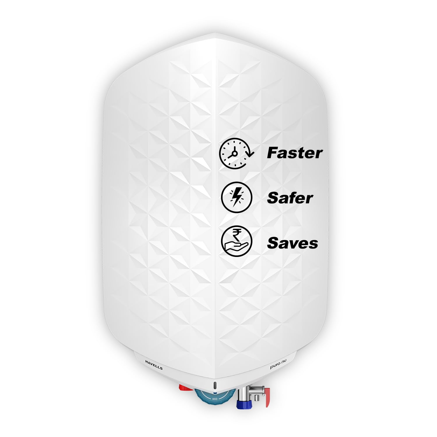 Havells Puro Nu 25L Storage Water Heater(Geyser)|Faster Heating|Safer to use|Saves electricity|Engineered for Hard Water|Glass Coated Anti Rust Tank|Mcoloy Heating Element|Jog Dial Temp. setting knob-image-29