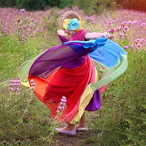 LNICEAR Toddler Kids Baby Girl Summer Dress Casual Rainbow Ruffle Tulle Princess Sundress Birthday Outfits4