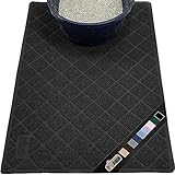 The Original Gorilla Grip 100% Waterproof Cat Litter Box Trapping Mat, Easy Clean, Textured Backing, Traps Mess for Cleaner Floors, Less Waste, Stays in Place for Cats, Soft on Paws, 24x17 Black