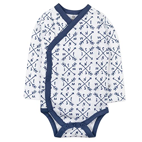 Image of HonestBaby Baby 3-Pack Organic Cotton Long Sleeve Side-snap Kimono Bodysuits