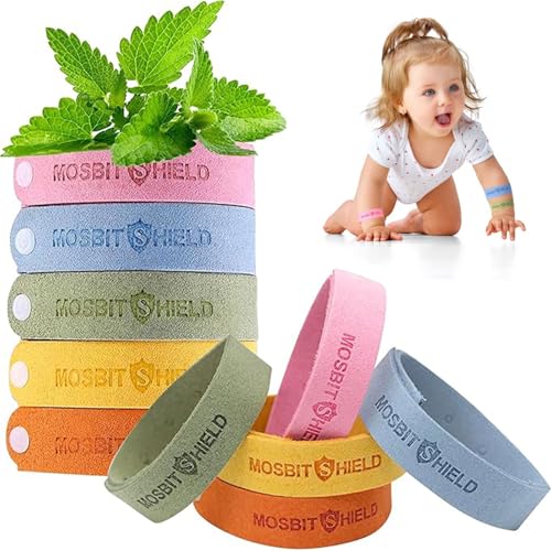 10 Pezzi Braccialetto Antizanzare, Bracciale Repellente per Zanzare, Regolabile Bracciale Zanzare, Protezione contro i morsi, Impermeabile, Bambini e Adulti per Sport e Attività Esterno