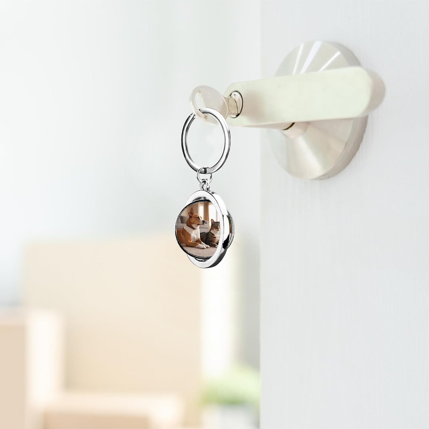 10 Pack Metal Sublimation Keychain Blanks, 360° Rotating Double-Sided Sublimation Blanks DIY Key Chain