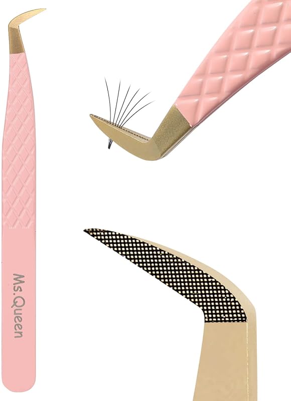 Pinça Ms.Queen para extensão de cílios, ponta de fibra, Boot Tweezers/M018-1, 1 unidade