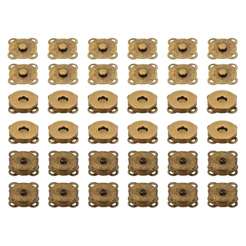 Boutons magnétiques 18mm PATIKIL couleur cuivrée pour fermeture de sacs et vêtements x12
