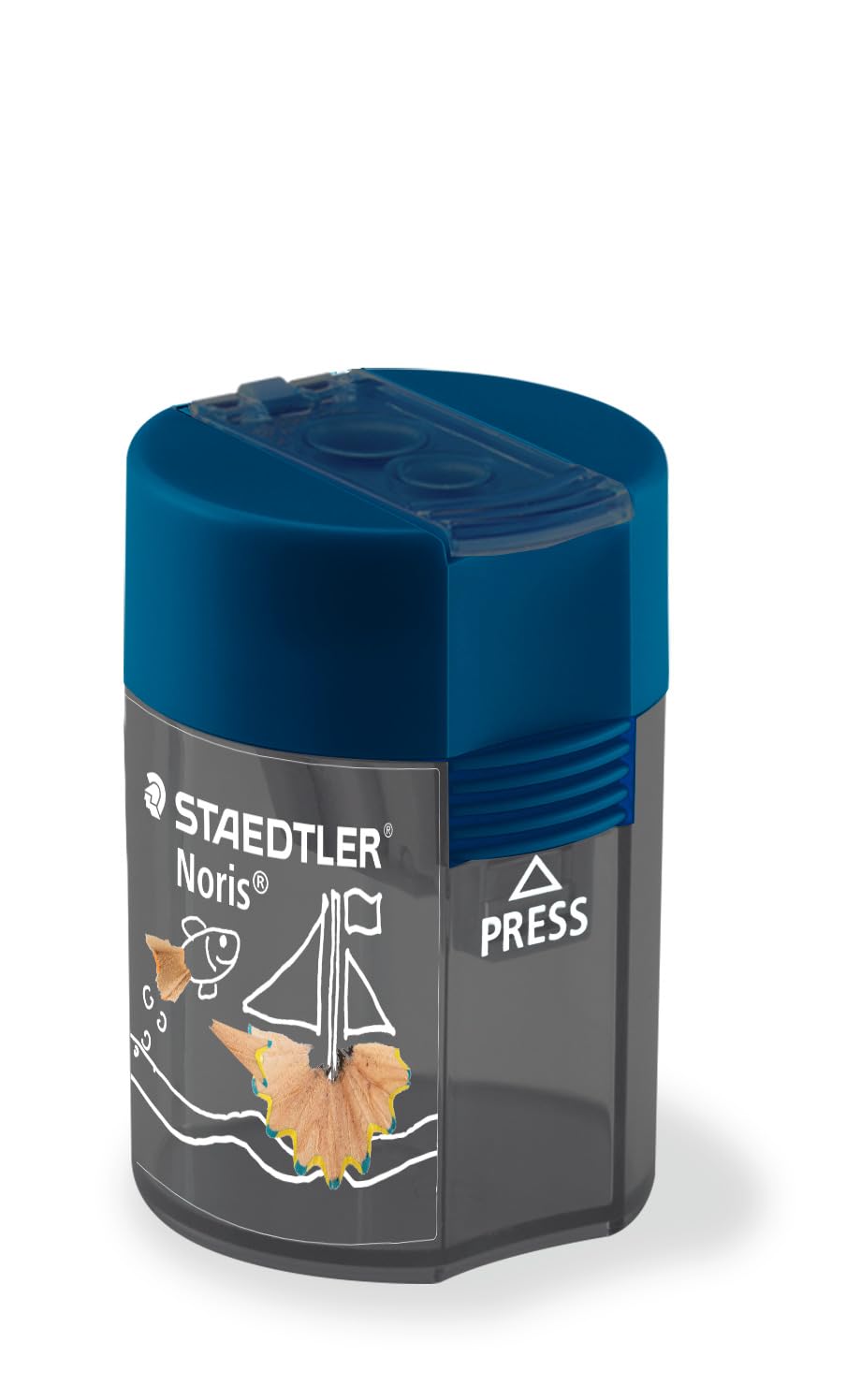 STAEDTLER Pencil Sharpener Double-Hole Tub for Graphite & Colouring Pencils - Noris - Ocean Design - Pack of 1, 512 003BK - Image 2