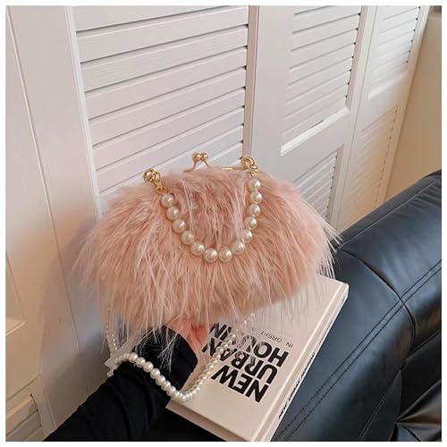 Image of Feather Purse Clutch For Women Ostrich Feather Handbag Shoulder Crossbody Evening Bag | Feather Purse