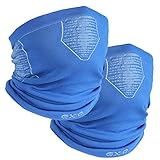 [エクシオ] 2枚セット 冷感 フェイスマスク マスク 飛沫 防止 UVカット メンズ レディース (ブルー/ブルー, FREE)