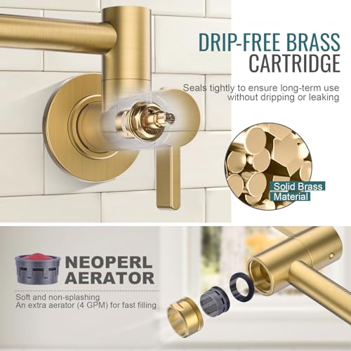 Arcora 2315900 Brushed Gold Pot Filler Faucet thumb #4