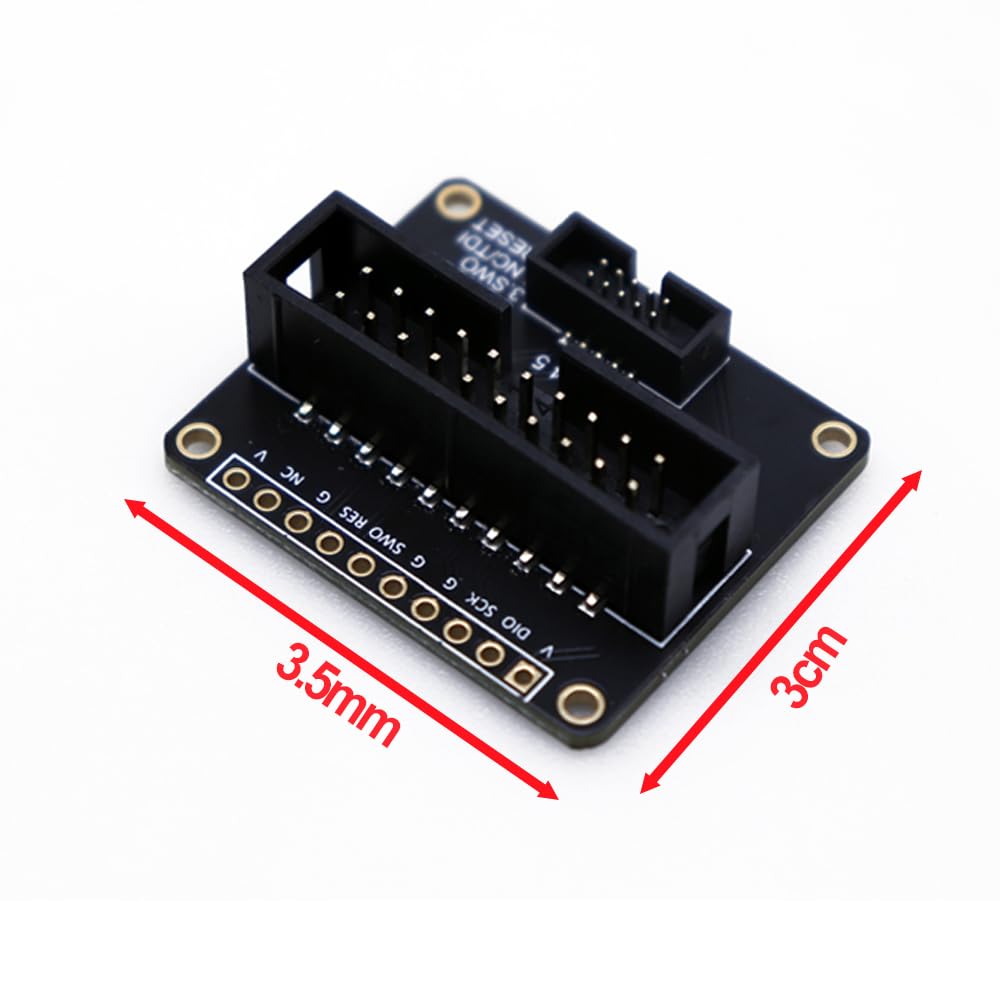 Treedix 2 adattatori per cavi JTAG a SWD, compatibili con JTAGulator e SEGGER J-Link, 2 x 10 (2,54 mm) a 2 x 5 (1,27 mm), scheda madre Mini-ITX