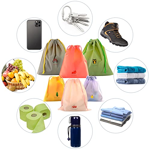 6 Pack Waterproof Drawstring Bags, Draw String Travel Storage Bag - Image 3