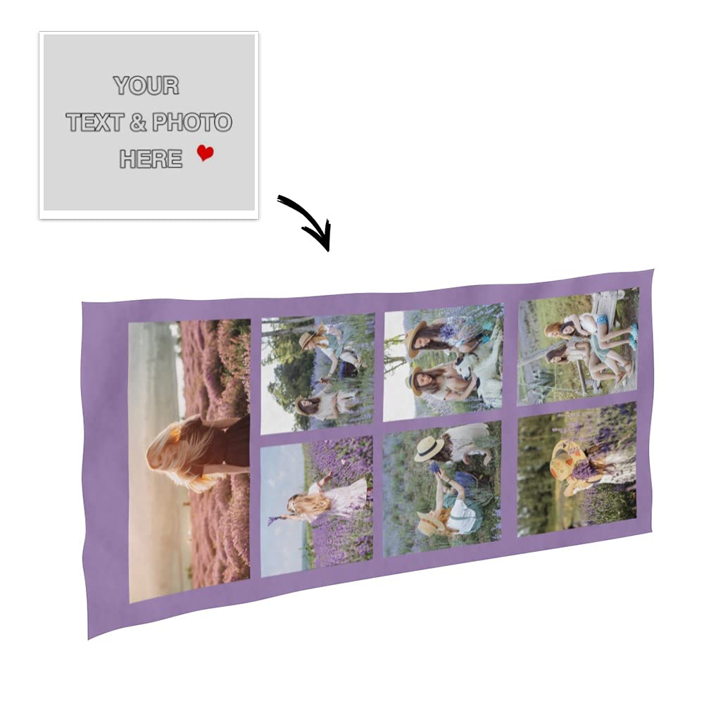 E-shine Custom Beach Towels Cool Travel Pool Beach Towels Customized Photo Beach Towels(7 Photo 30”×60”)