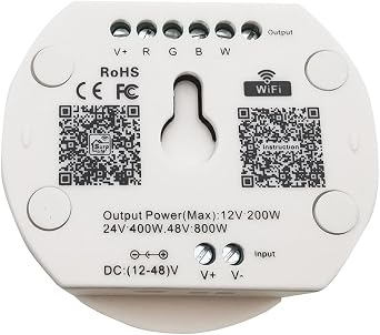 Smart WiFi+Bluetooth UFO Led Controller Smartphone Control Music and Timer Mode DC12-24V for RGBW/CCT/CW LED Strip Light RGBW