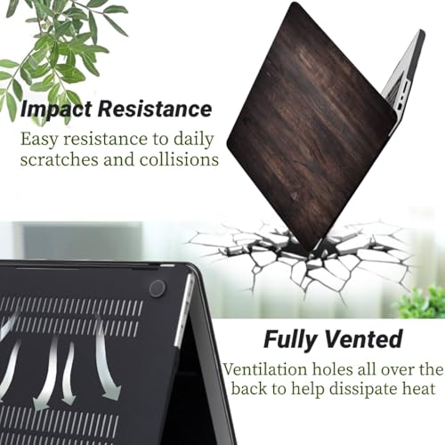 Funda MacBook Pro 15 A1398 rígida con efecto madera y protector teclado 4