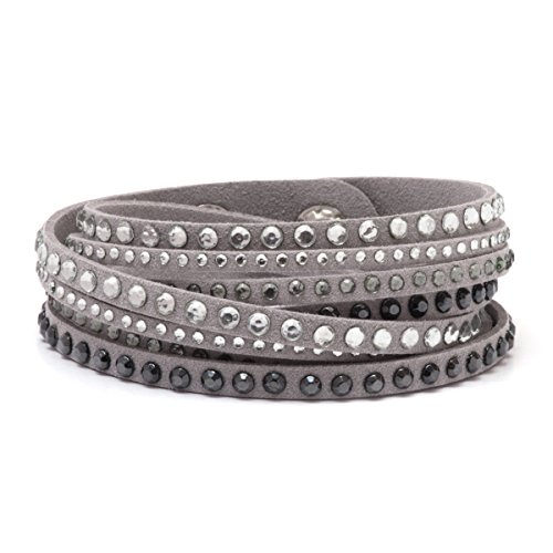 Barzel Leather Created Austrian Crystals Wrap Bracelets (Many Options Available)