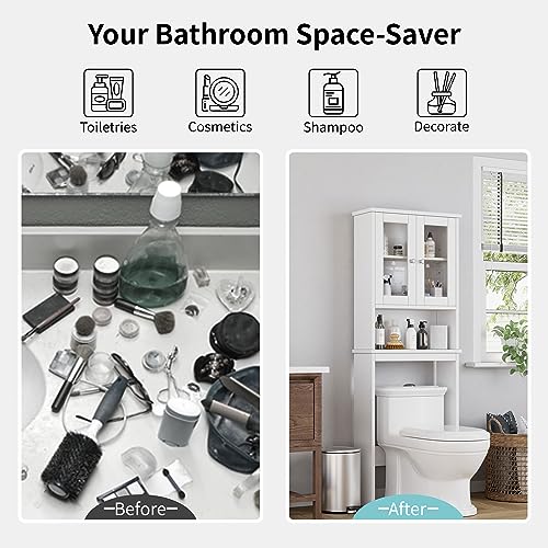 image for Shintenchi Over The Toilet Storage Cabinet, Bathroom Shelf Organizer w