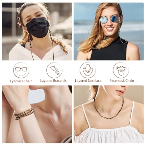 Image of BILIONE Bohemian Beaded Glasses Chain, Earthy Style Eye Glasses Holder Around Neck, Reading Eyeglasses Necklace for Women
