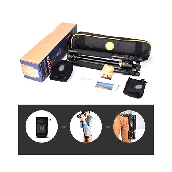 LLluckyHW Fotostativ Kamera Aluminiumlegierung Stativ inkl. Tasche für Spiegelreflexkamera DSLR-Tripod mit viel Zubehör… – Bild 5