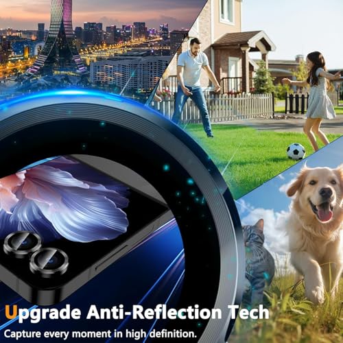 Image of Lensarmor Camera Lens Protector Rings for Samsung Galaxy Z Flip 7 (Pack of 2) - Jet Black Metal Lens Covers, Scratch Resistant Aluminum Alloy Camera Rings