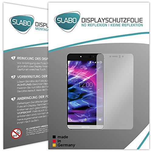 Slabo 2 x Bildschirmfolie für Medion Life X5004 (MD 99238) Bildschirmschutzfolie Zubehör No Reflexion MATT - MADE IN GERMANY