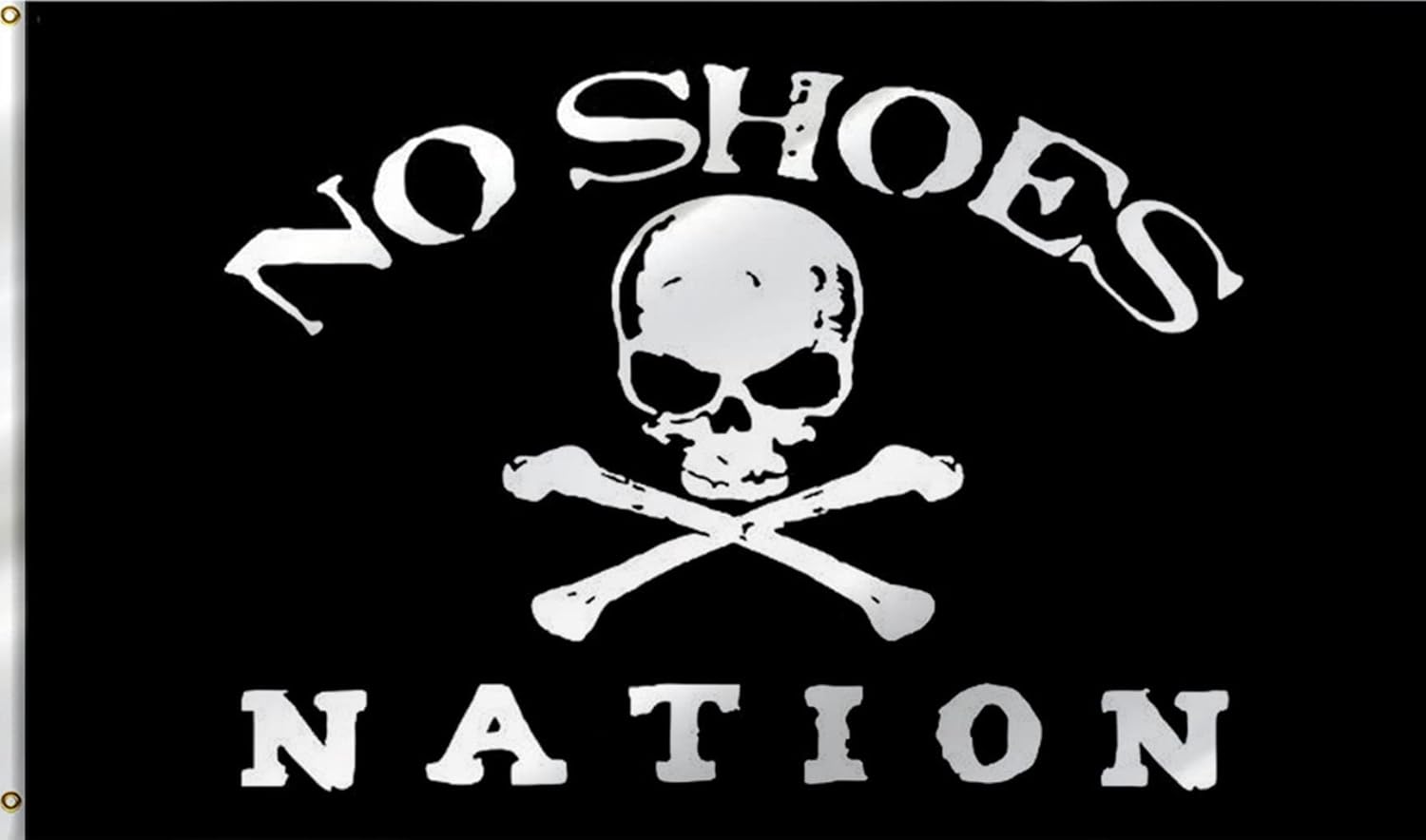 Double Sided No Shoes Nation Flags 3x5FT,Pirate Flags Outdoor, 200D Heavy Polyester Duty 3ply,Vibrant Colors Sturdy Canvas Header with 2 Brass Grommet.