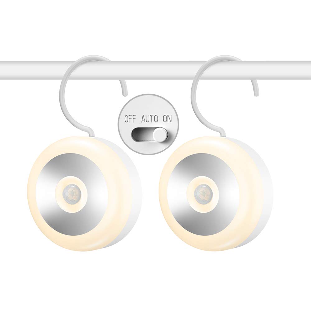 La luz del sensor, armario ligero, portátil ligero de la noche LED con el gancho, de recarga USB, magnético colgante Stick, Escalera, pasillo, baño, armario, dormitorio, cocina Pack de 2,White light