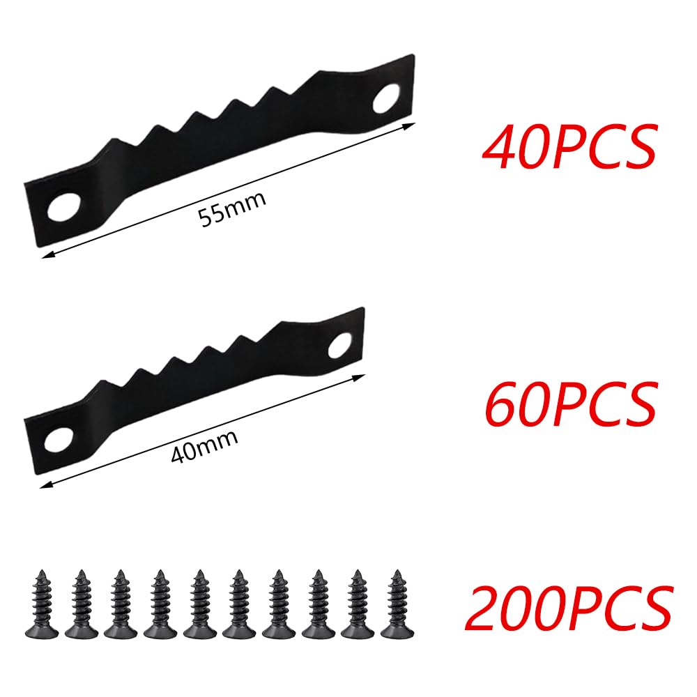 100 Ganci Per Quadri Invisibili - 45x8mm Con Viti, Dente Di Sega, Oro Colorato - Foto 8