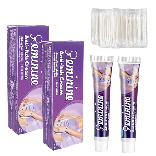 2 St Intimbereich Creme Damen mit 100 Wattestäbchen, Pflegebalsam Intimbereich, Creme Intimpflege Damen, Intim Pflegecreme Damen, Anti Juckreiz Creme Frauen, Salbe Gegen Juckreiz im Intimbereich (B)
