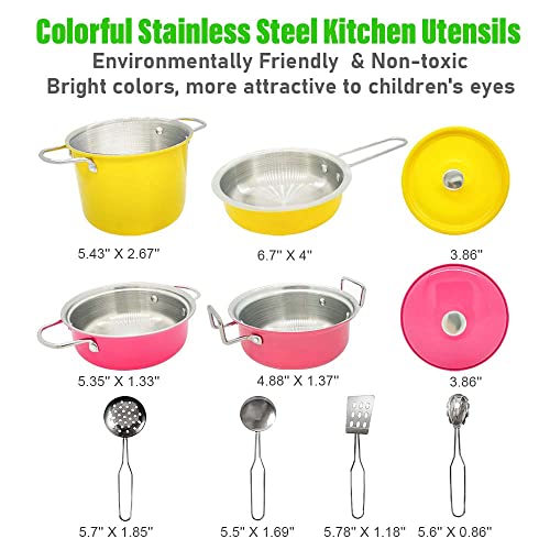 CONDIS Kinderküche Zubehör Spielküche Küchenspielzeug für Kinder Küche Küchenzubehör Topfset Kochgeschirr Töpfe… – Bild 4