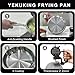 YeKuKing Tri-ply Stainless Steel Frying Pan 12 Inch with Lid Large Skillet for Chef's Cooking Pan Induction Oven Dishwasher Safe, Compatible with All Cooktops with Kitchen Tongs(Detachable Handle)